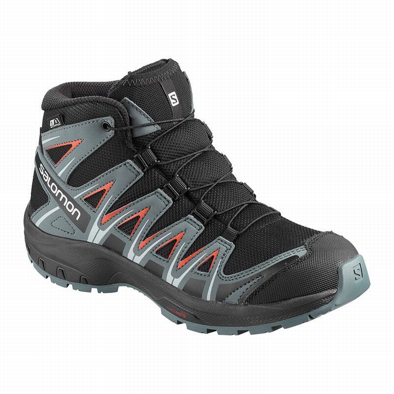 Salomon Israel XA PRO 3D MID CSWP J - Kids Hiking Shoes - Black/Pink (RBFW-61075)